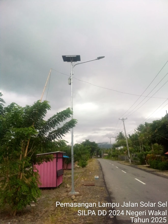 Pembangunan 5 Unit Lampu Jalan dari SiLPA Dana Desa 2024 di Negeri Wakal Dilaksanakan Tahun Anggaran 2025